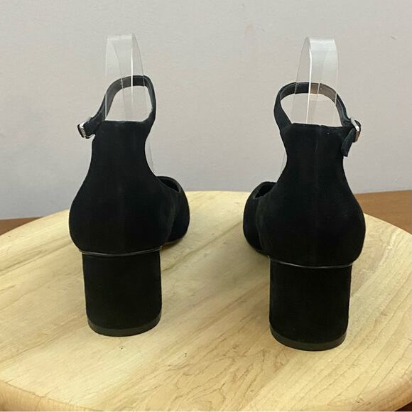 Sigerson Morrison Kairos Black Suede Round Toe Pumps Heels Women’s Sz 7 B - Picture 7 of 11